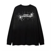 Men Long Sleeve T Shirt Dark Style Personality Spider Print